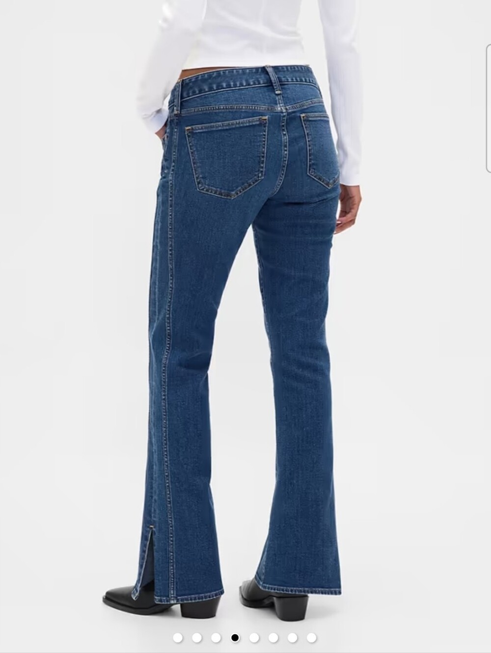 ❤️ GAP LOW RISE LONG & LEAN SEAMED SPLIT-HEM BOOTCUT JEANS, 4 (27) - Picture 5 of 12